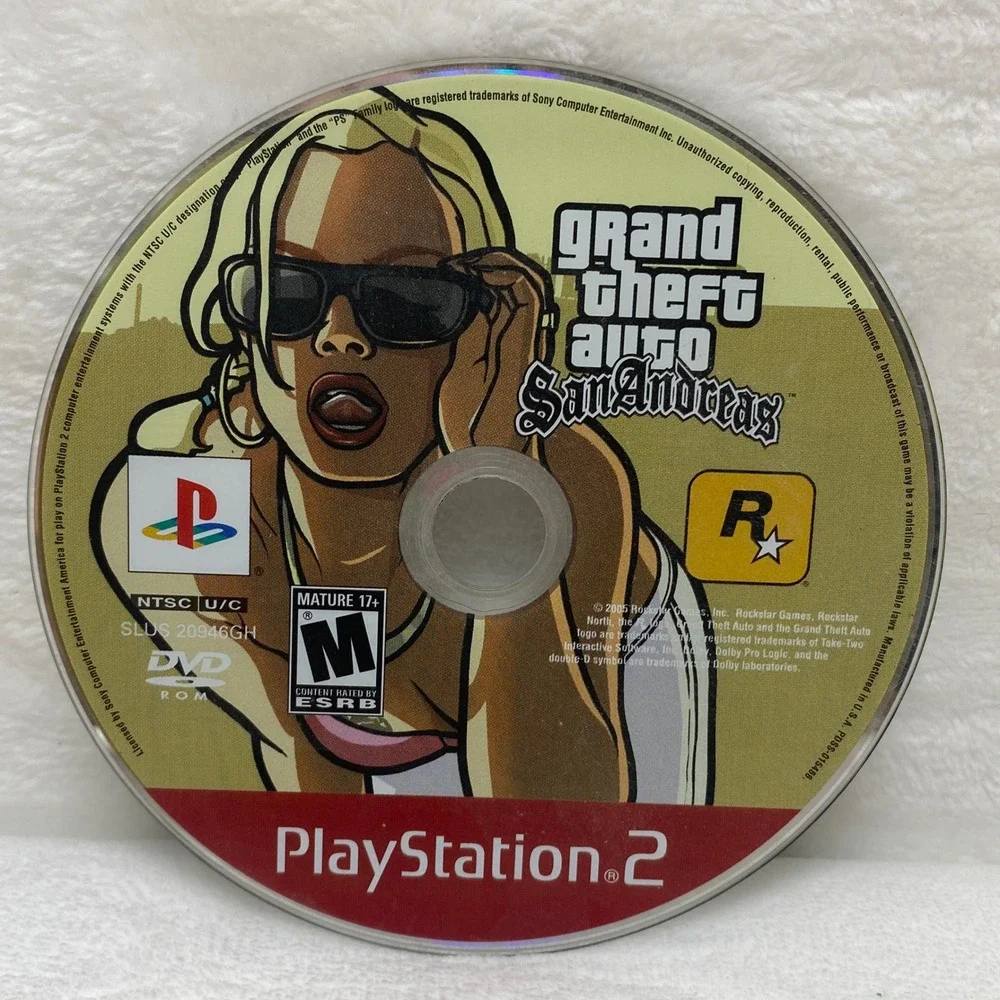 Playstation 2 PS2 Game San Andreas DVD‎ No Sleeve Untested